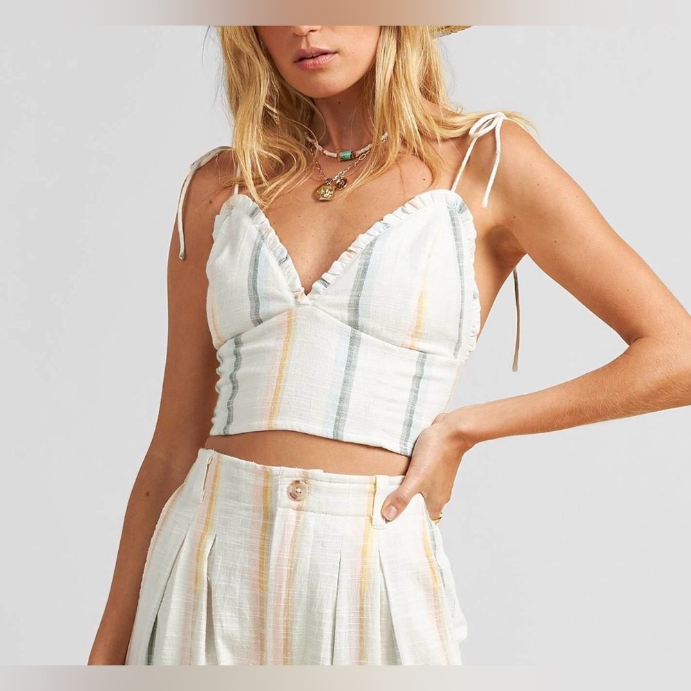 Billabong x The Salty Blonde Northern Lights Cropped Tank Top Striped Small